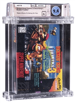 1996 SNES (USA) "Donkey Kong Country 3: Dixie Kongs Double Trouble!" Sealed Video Game - WATA 9.4/A+